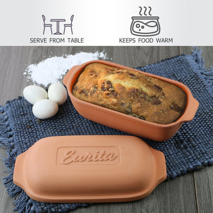 Clay Loaf Pan with Lid, 2 Quarts - Eurita