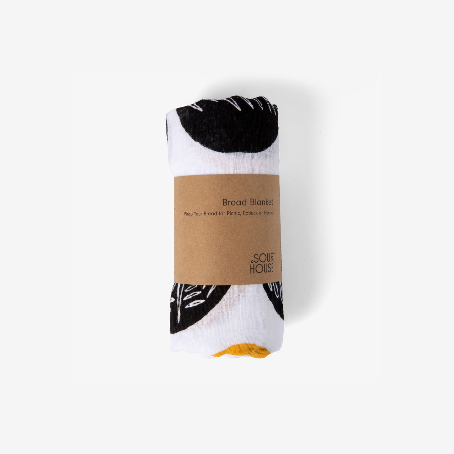 Sourhouse Bread Blanket natural linen bread proofing cloth on white background showing packaging