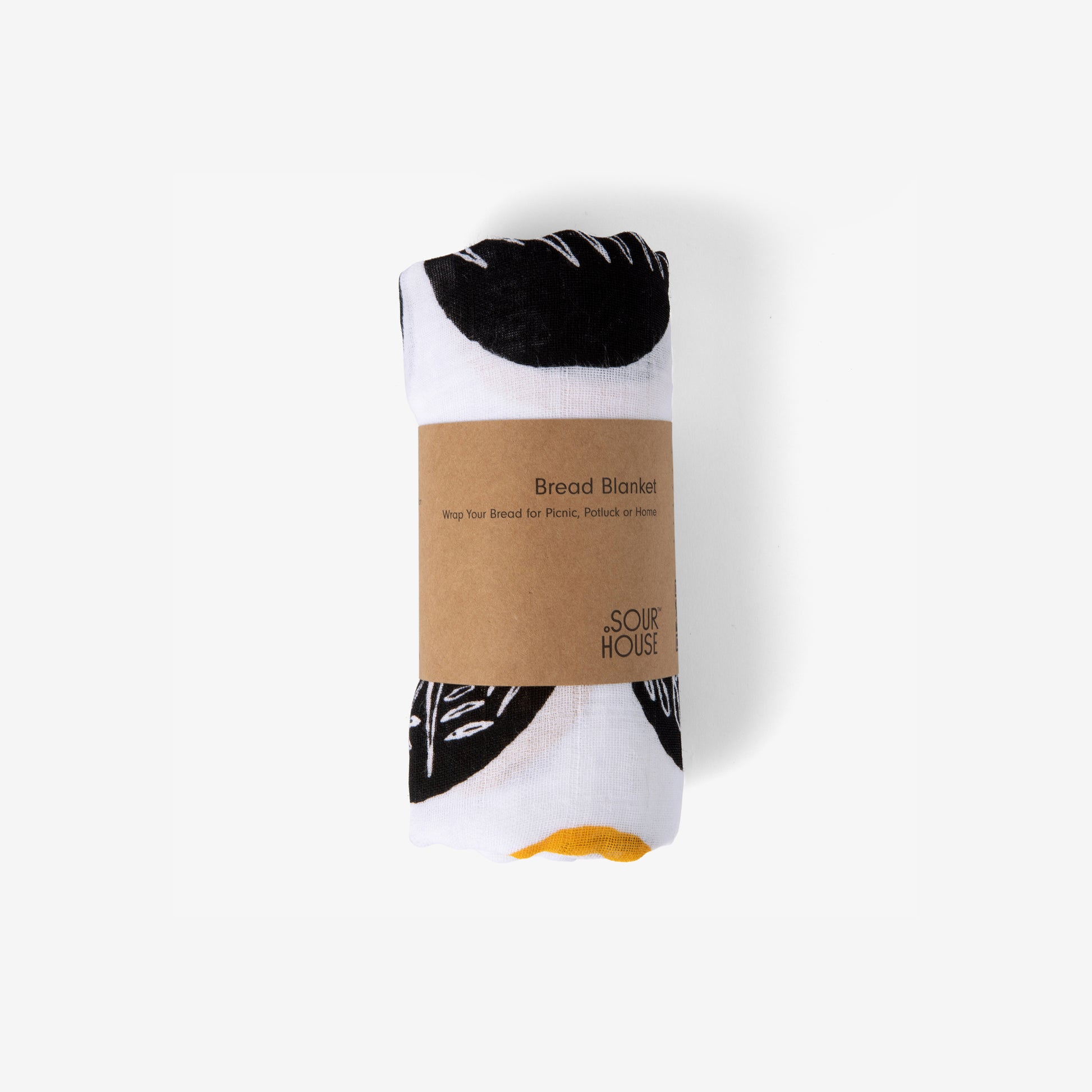 Sourhouse Bread Blanket natural linen bread proofing cloth on white background showing packaging