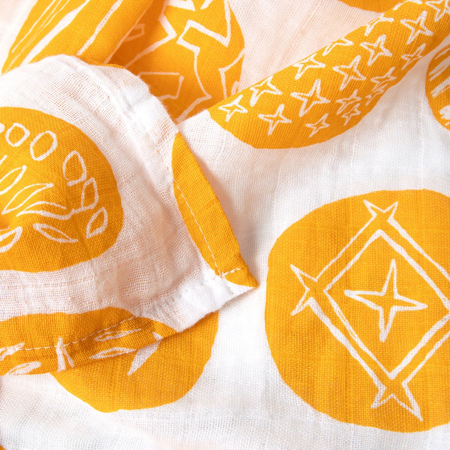 Sourhouse Bread Blanket natural linen texture close-up yellow pattern