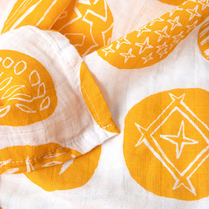 Sourhouse Bread Blanket natural linen texture close-up yellow pattern