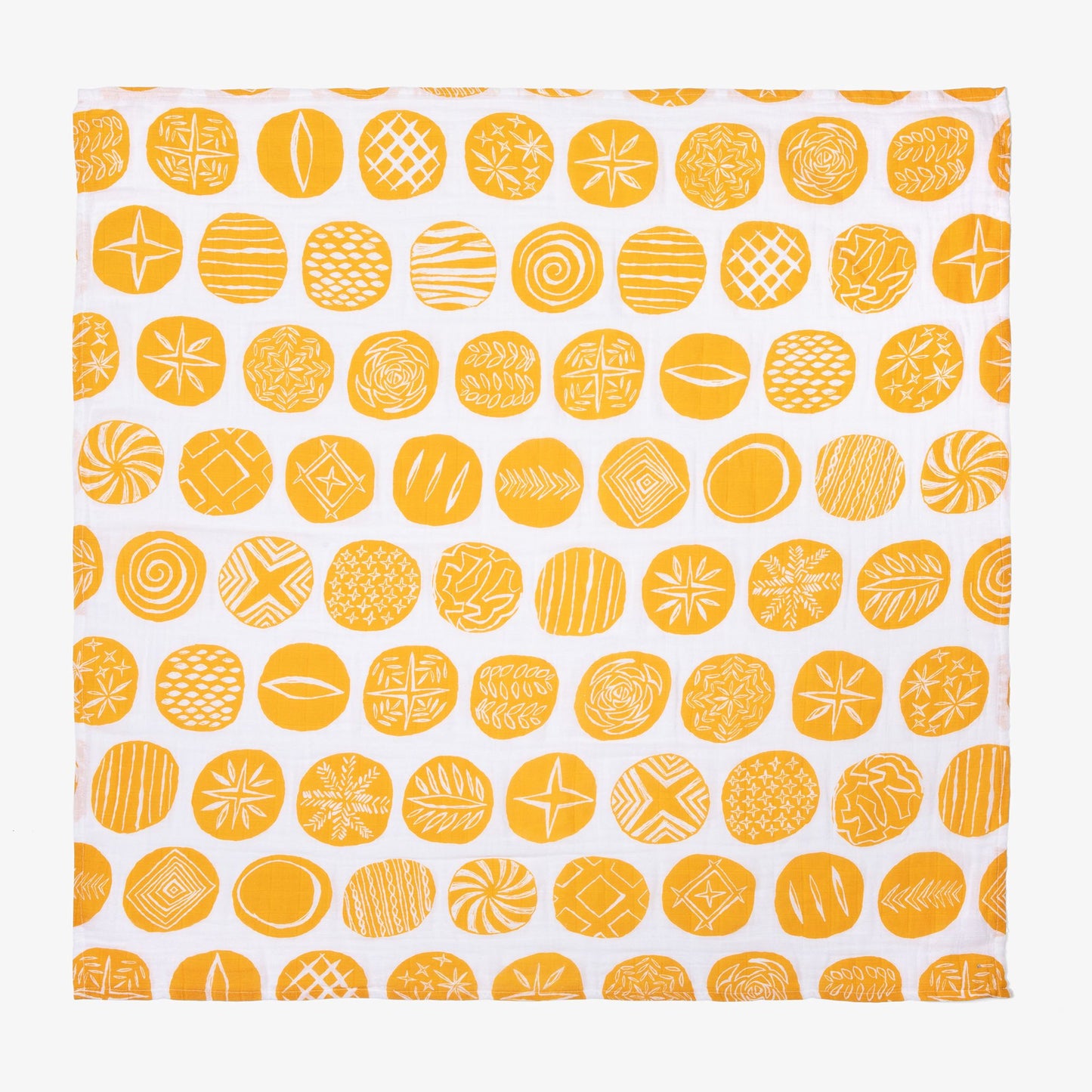 Sourhouse Bread Blanket natural linen bread proofing cloth on white background yellow pattern